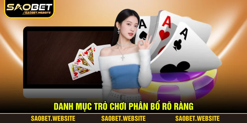Danh mục trò chơi phân bổ rõ ràng